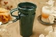 Ceramic Travel Coffee Mug - Hunter Green Ceramic Coffee Mugs