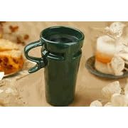 Ceramic Travel Coffee Mug   Hunter Green Ceramic Coffee Mugs