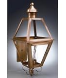 IMAGE OF Northeast Lantern 1061-RB-LT3-CLR Boston 3 Light Outdoor Wall Light in Raw Brass with Clear Glass glass