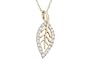 1/5 Carat Diamond 14K Yellow Gold Leaf Pendant w/Chain