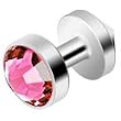 Grade 23 Solid Titanium Skin Diver 3mm Pink CZ
