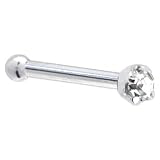 Platinum 1.5mm Genuine Diamond Nose Bone - 20 Gauge