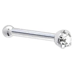 Platinum 1.5mm Genuine Diamond Nose Bone - 20 Gauge