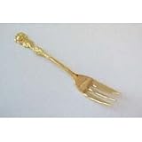Gold Plated Rose Pastry Fork