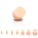Acrylic Flesh Tone UV Solid Saddle Plugs - 0G - Sold as a Pair