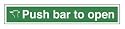 Stewart Superior Sign Push Bar to Open 450x150mm Self-adhesive Vinyl Ref SP127SAV