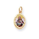 10k Enameled Jesus Medal Pendant
