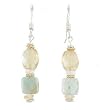 Citrine, Aquamarine, and Moonstone Earrings, #7943