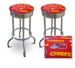 2 Kansas City Chiefs NFL Football Themed Specialty / Custom Barstools Set
