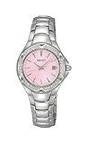 Seiko Steel Bracelet Swarovski® crystals Pink Dial Women's watch #SXDC53
