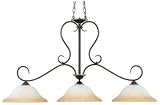 Quoizel DH348PN Duchess 27-Inch Island Chandelier with 3 Lights with CHAMPAGNE MARBLE GLASS, Palladian Bronze Finish