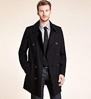 Big & Tall Wool Blend Double Breasted Trench Coat