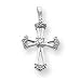 14k Diamond Three Stone Cross Pendant