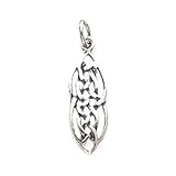 Pendant - Silver Oval Irish Celtic Braided Knots Pendant Charm