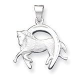 Sterling Silver Horse in Horseshoe Pendant