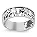 Elephant Migration Eternity Ring Sterling Silver 925 (Sizes 4-15)