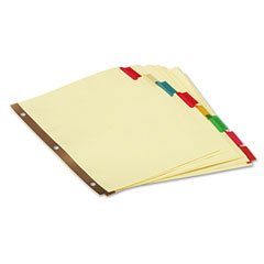 UNV20890 Insertable Extended Tab Indexes, Buff, 8 Multicolor Tabs, 24 Sets/Box