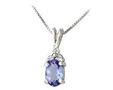 Tanzanite and Diamond Three Stone Pendant