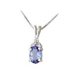 Tanzanite and Diamond Three Stone Pendant