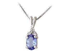 Tanzanite and Diamond Three Stone Pendant
