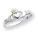 Sterling Silver Solid Claddagh Ring - Size 8