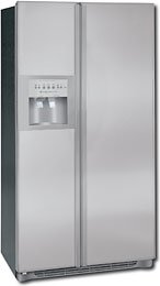 Frigidaire Gallery Series GHSC39ETJS 22.6 cu. ft. Counter-Depth Side-by-Side Refrigerator with 3 Glass Shelves, Gallon Door Storage, 3 Humidity Controls, External 7 Button Ice/Water Dispenser and Requires Custom Panels: Stainless Steel Trim