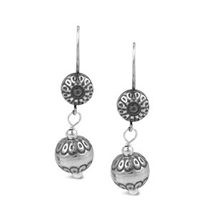 Sterling Native Pearl Bead Drop Earrings