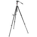 Manfrotto 701HDV,755XBK Video Kit with 701HDV Pro Fluid Video Mini Head, 755XBK MDEVE Black Aluminum Video Tripod and MBAG80 Tripod Bag