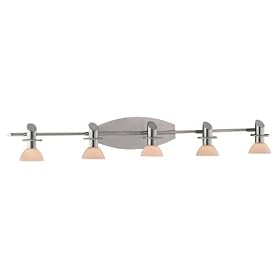 Minka Lavery Tiburon 5995-84 Large Glass Reversible 5-LT 250w (6"H x 39"W) Vanity Lighting in Nickel