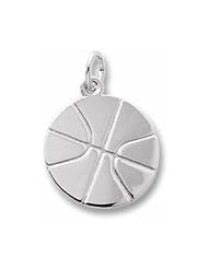 Rembrandt Charms, Basketball Charm in Solid Sterling Silver or Gold, Engravable