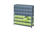 Open Steel Shelving Unit With Plastic Drawers