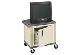 Plastic Utility Cart 2 Shelves Gray With Security Cabinet