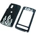 LG Vu / CU920 / CU915 SILVER FLAME STYLE DESIGN SNAP-ON CASE COVER WITH REMOVABLE SWIVEL BELT CLIP Image