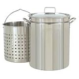 Bayou Classic 1144 44-Quart All Purpose Stainless Steel Stockpot with Steam and Boil Basket
