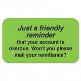 Medical Labels, Friendly Reminder, 1-1/2 x 7/8, Fluor Green, 250/Roll