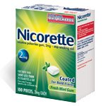 Nicorette Nicotine Polacrilex Coated Gum 2 mg Fresh Mint - 190 Pieces
