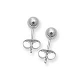 Large (L) Size 14k White Gold 5mm Perfect Fit Ball Stud Earrings