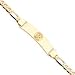 14K Boston Red Sox Med Pol Logo Id Bracelet W/Figaro Link