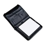 Leather-Look Side Zip-Around Writing Pad, Letter Size, Black BNS712009BLK