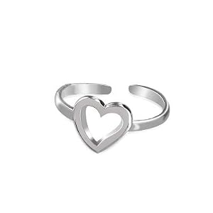 New Polished Heart Toe Ring Sterling Silver Toering