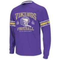 Minnesota Vikings 11 Purple Vintage Applique Long Sleeve Shirt by Reebok (S)