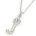 Beautiful Crowned J Cross Crystal Charm Necklace Silver Tone