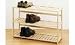 3 Tier Ruberwood Shoe Rack, Criss Cross Design Natural