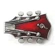 Guitar Head Red Belt Buckle