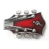 Guitar Head Red Belt Buckle