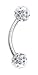 Crystal Clear Ferido Paved many gem Ball Ring MADE WITH SWAROVSKI ELEMENTS Curved barbell Eye Brow Eyebrow tragus lip Ring Rings - 16g picture