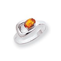 Buy 14k White Gold Citrine Ring - Size 6 by JewelryWeb