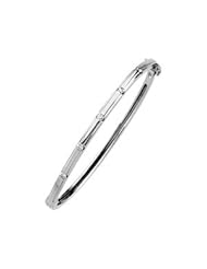 14K White Gold Diamond Bangle Bracelet