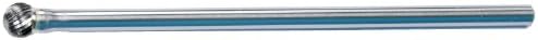 Easy Abrasives SD-3L6 Ball Shape Long Shank Carbide Bur, Single Cut, Radius End, 3/8" Cutting Diameter, 5/16" Cutting Length, 6" Overall Length