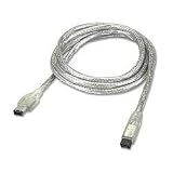 9 Pin To 6 Pin Bilingual Firewire, 6FT Clear
